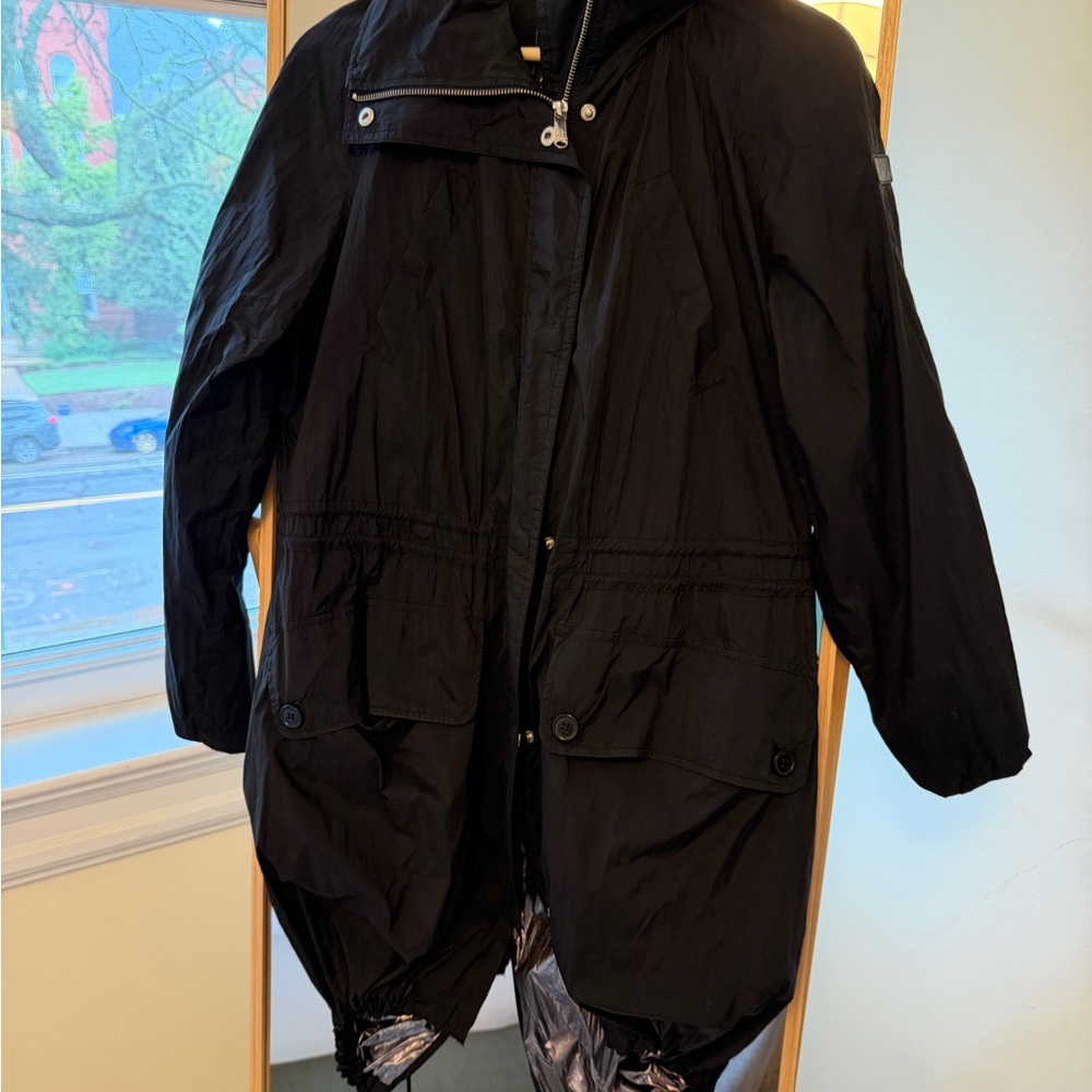 Sam Edelman Black Hooded Trench Coat